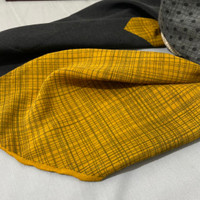 روسری نخی پاییزه زرد طوسی 104501