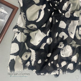 شال نخی مشکی سفید