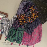 شال طرحدار میکس بنفش