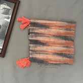 شال نخی منگوله دار صورتی طوسی