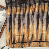 شال نخی طرحدار منگوله دار قهوه ای طوسی