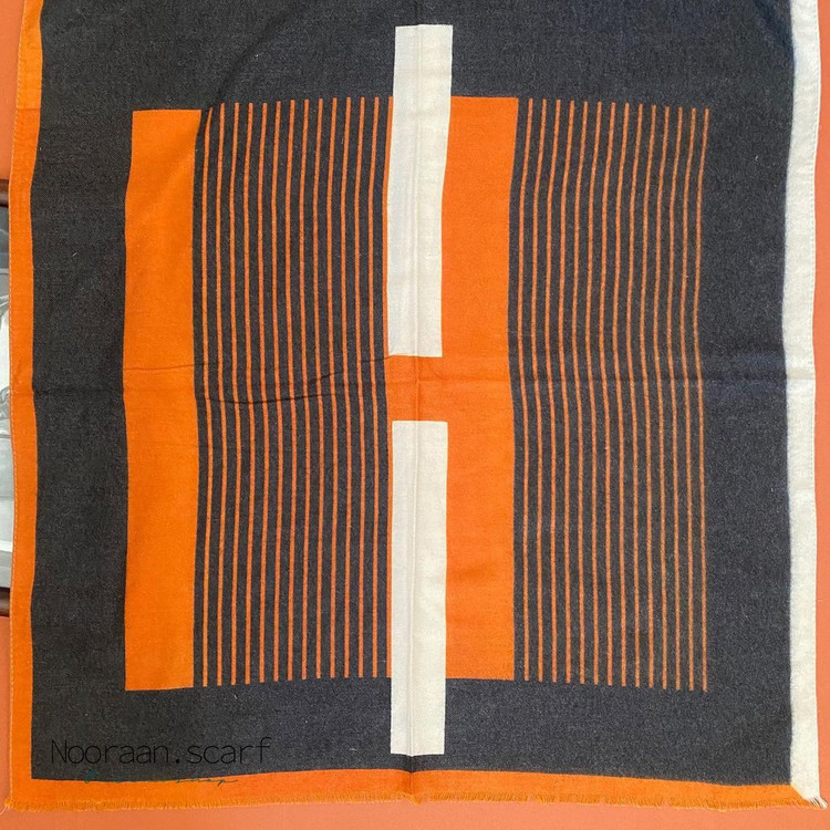 شال موهر مشکی نارنجی