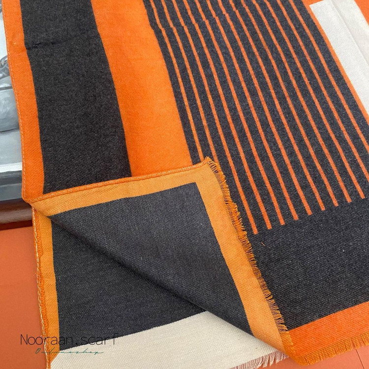 شال موهر مشکی نارنجی