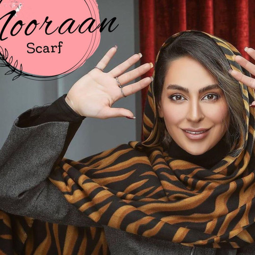 شال پاییزه موهر قهوه ای مشکی پلنگی