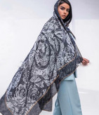 روسری کرپ نخ طوسی