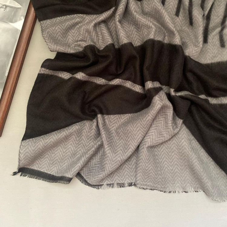 شال موهر پاییزه مشکی طوسی 104701