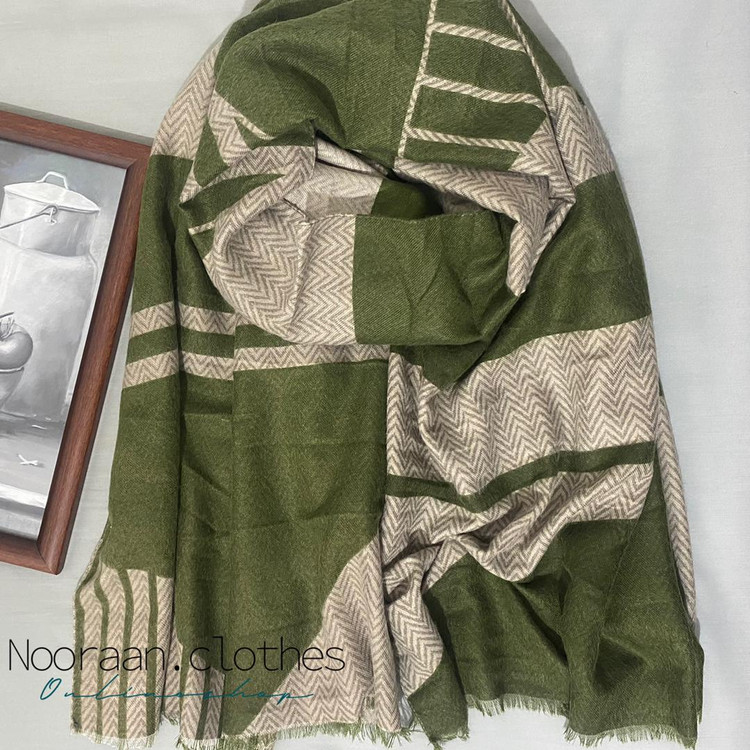 شال موهر پاییزه طوسی سبز 104703