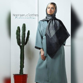 روسری نخی پاییزه مشکی طوسی 104504
