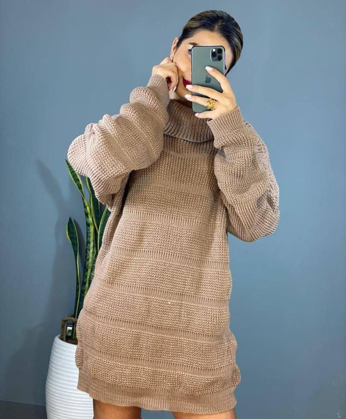 بافت یقه شل شکلاتی 105105