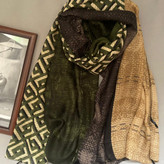 شال نخی پاییزه طرحدار خاکی سبز105804