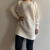 بافت زنانه پاییزه آستین کیمونو سفید 106201