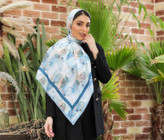 روسری حریر قواره 120 آبی 106901