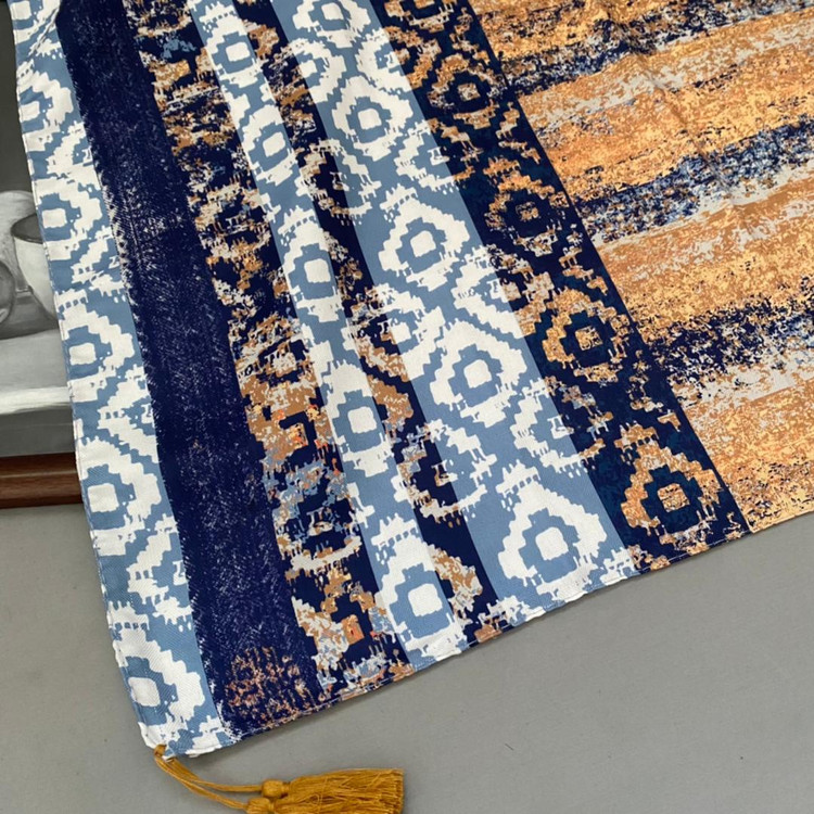 شال نخی منگوله دار خردلی 106706