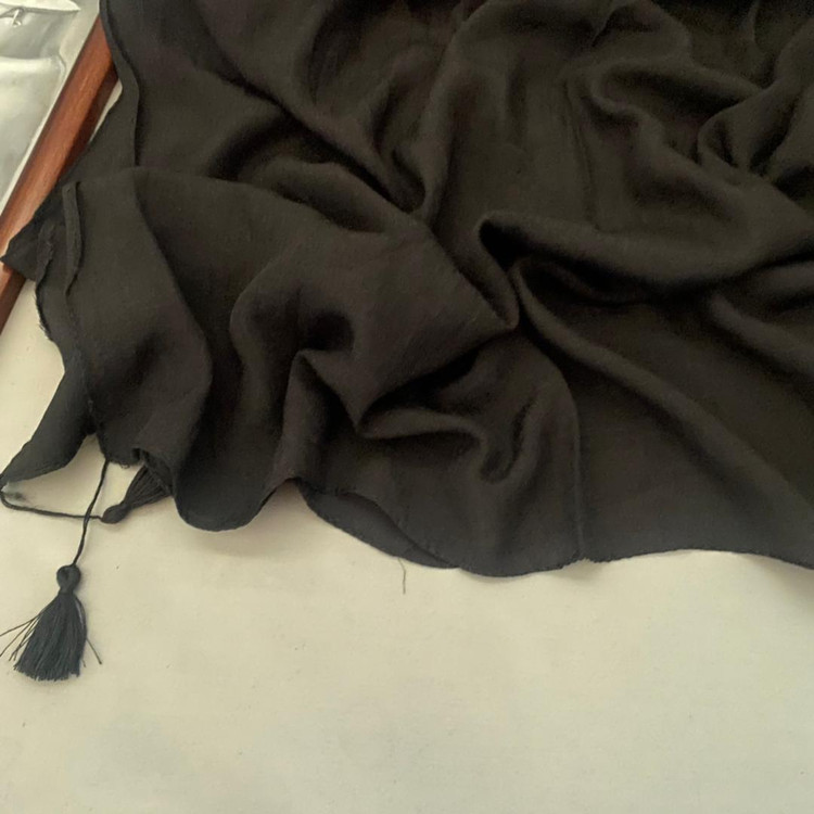 شال نخی اسلپ ساده مشکی 107101