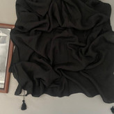 شال نخی اسلپ ساده مشکی 107101