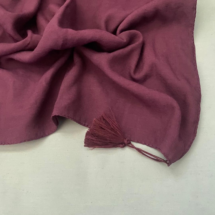 شال نخی اسلپ ساده بادمجانی 107103