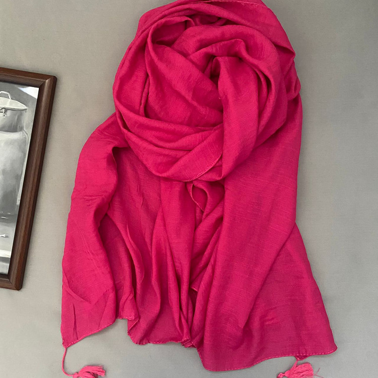 شال نخی اسلپ ساده سرخ آبی 107104