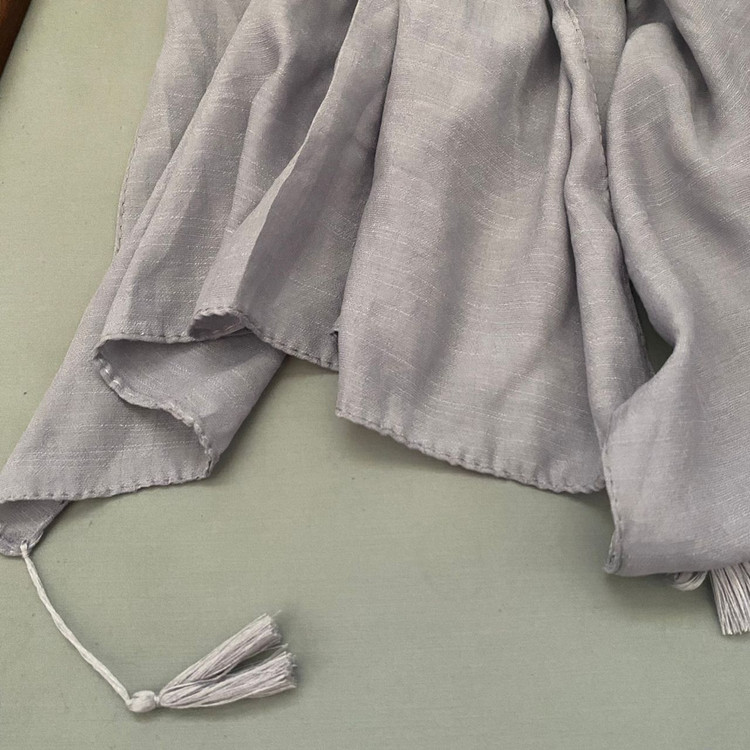 شال نخی اسلپ ساده طوسی روشن 107105