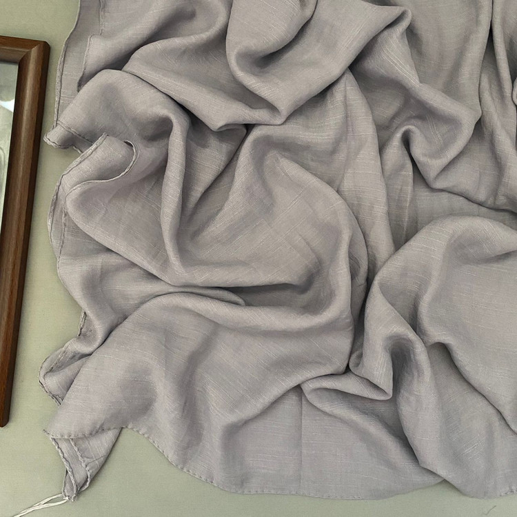 شال نخی اسلپ ساده طوسی روشن 107105