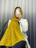 شال بهاره خردلی ساده پلیسه 107203