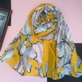 شال نخی بهاره گلدار زرد 107305
