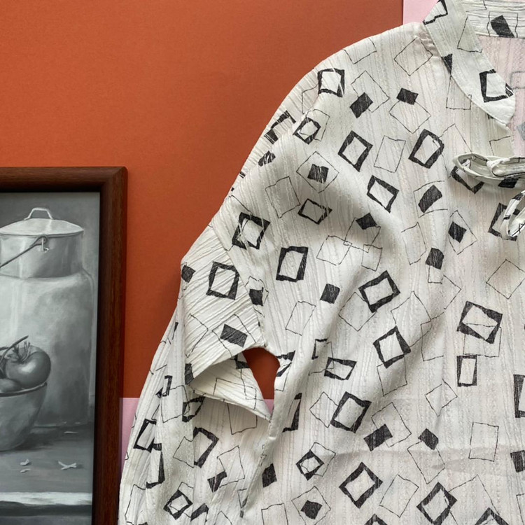 شومیز بهاره طرحدار سفید