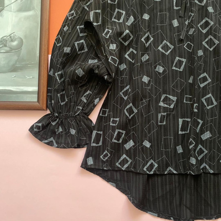 شومیز بهاره طرحدار مشکی