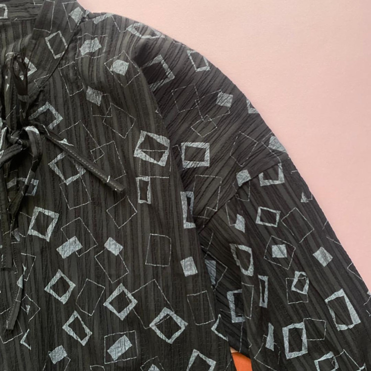 شومیز بهاره طرحدار مشکی