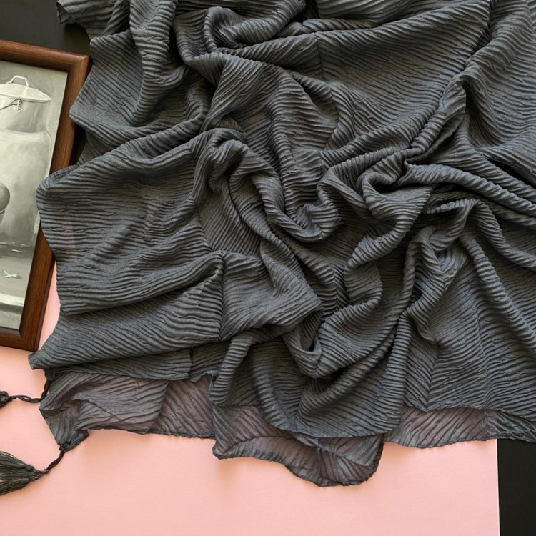 شال طوسی تیره پلیسه نخی