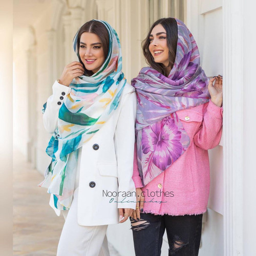 شال بنفش - نخی بهاره