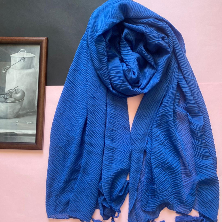 شال آبی بهاره - پلیسه