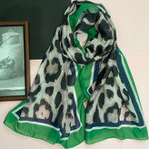 شال سبز پلنگی نخی