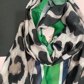 شال سبز پلنگی نخی