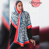 شال پوست ماری با حاشیه قرمز نخی