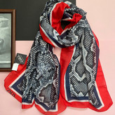 شال پوست ماری با حاشیه قرمز نخی