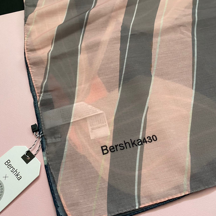 شال نخی صورتی و سبز