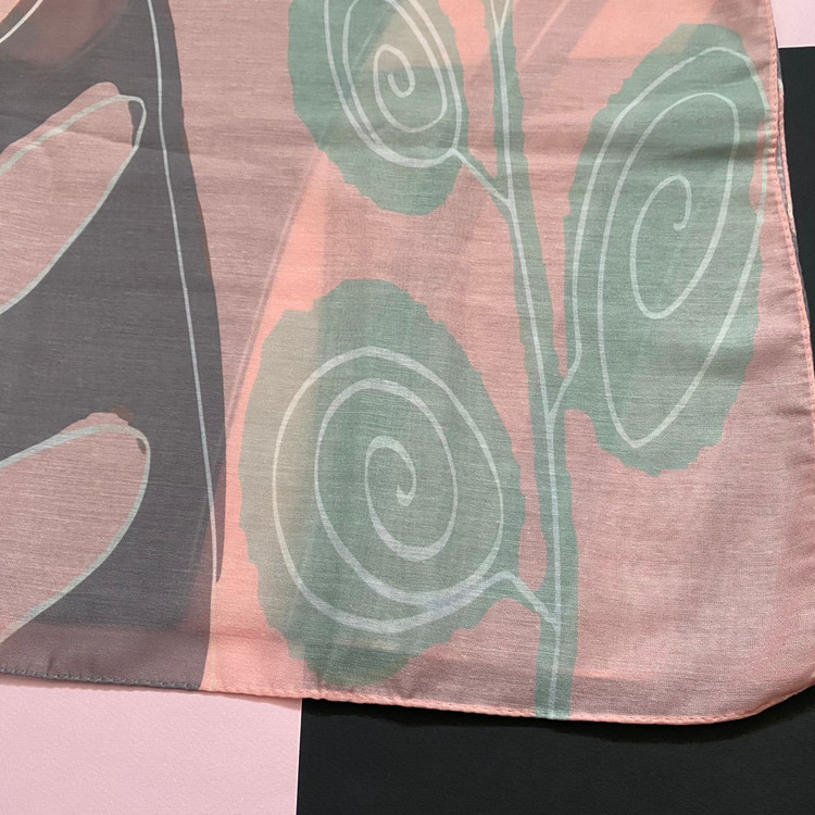 شال نخی صورتی و سبز