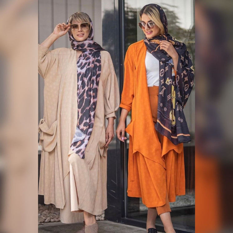 شال نخی قهوه ای LV