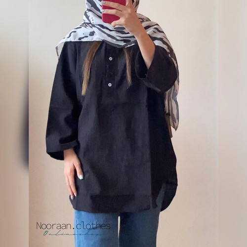 مانتو مشکی ابروبادی جلوبسته