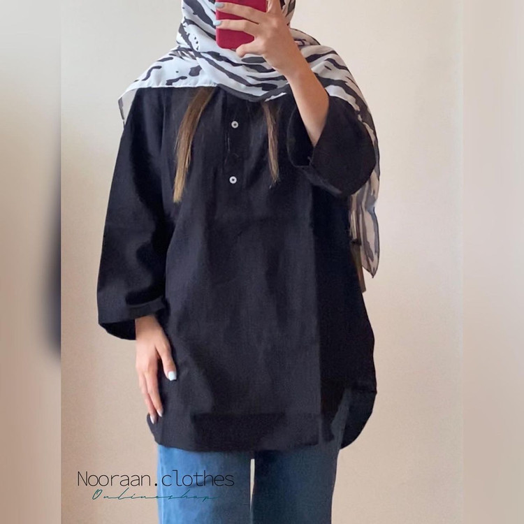 مانتو مشکی ابروبادی جلوبسته