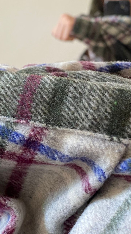 مانتو پشمی چهارخونه سبز