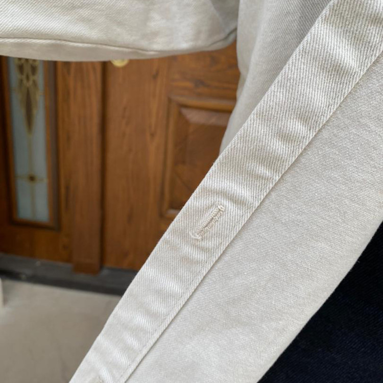 مانتو کتان استخوانی پاییزه کلاه دار