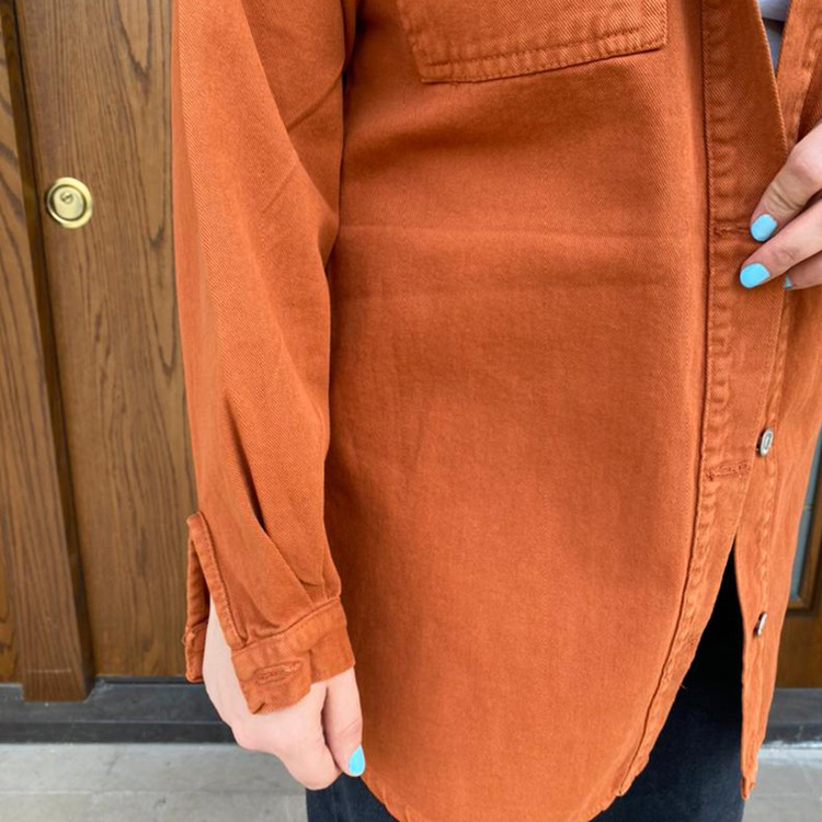 مانتو کتان پاییزه آجری کلاه دار