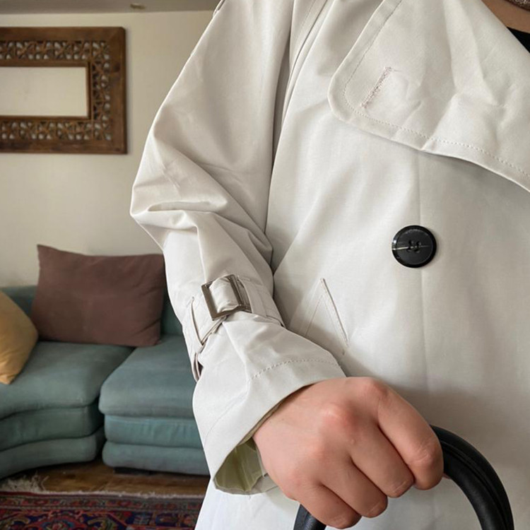 کت کتان آستر دار - بارانی سفید