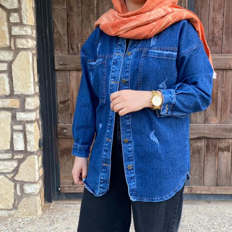 مانتو جین آبی