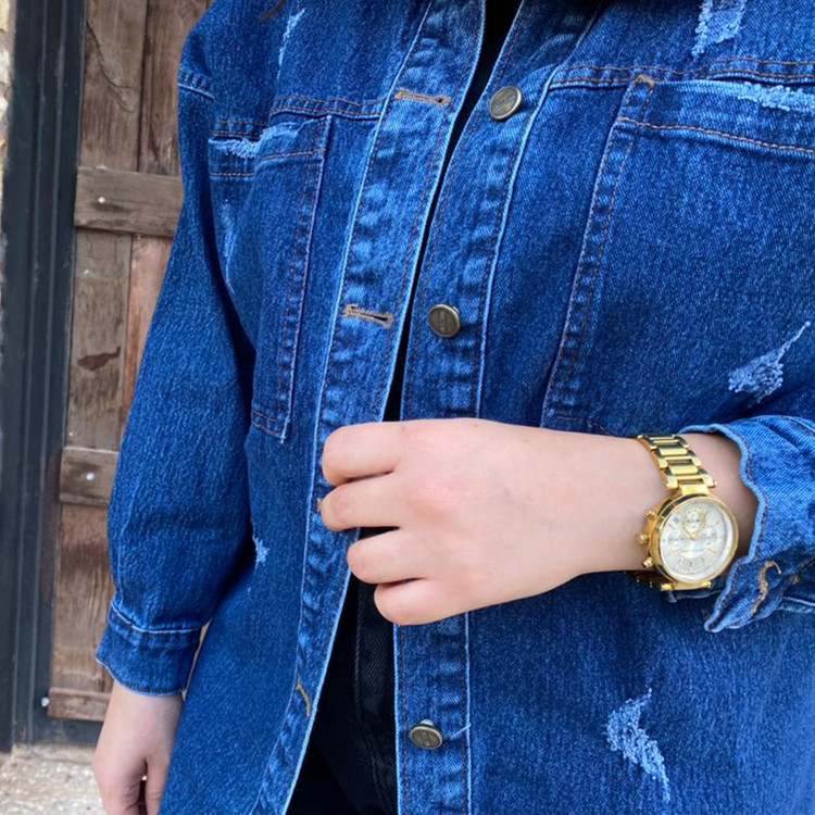 مانتو جین آبی