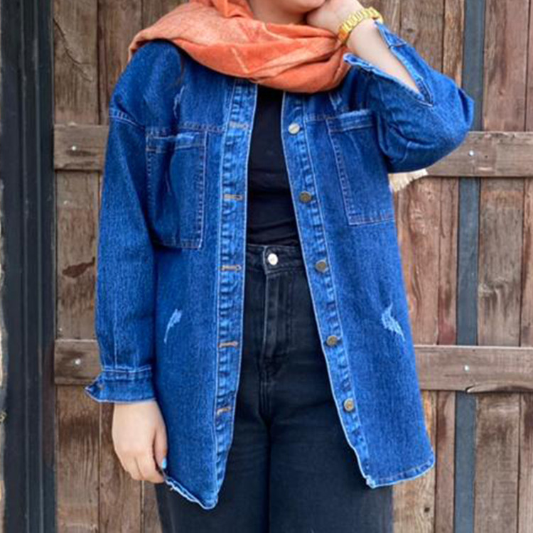 مانتو جین آبی