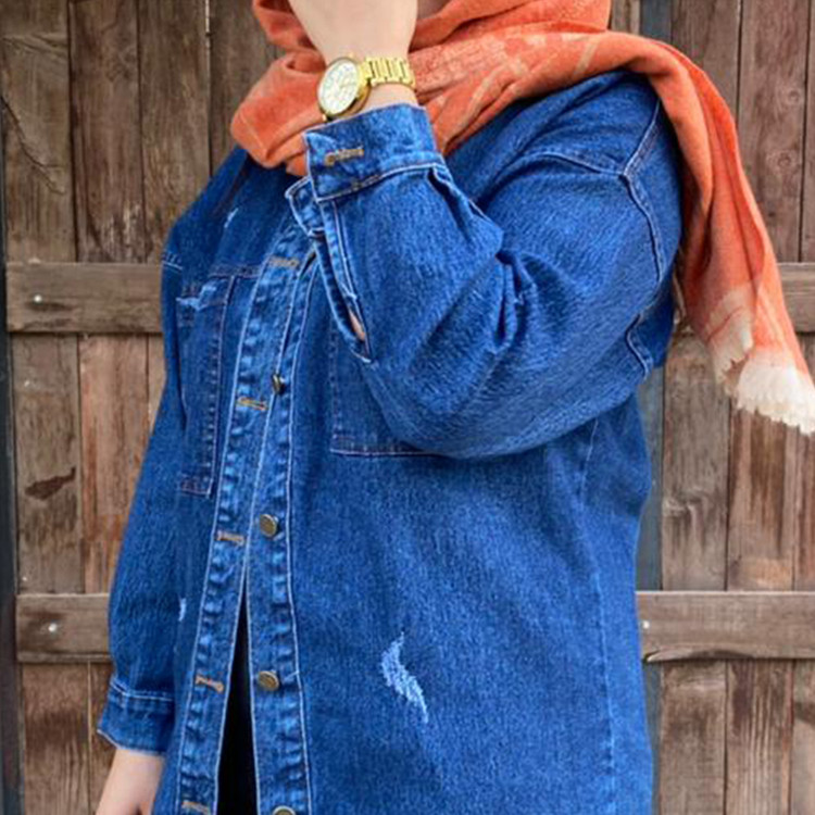 مانتو جین آبی