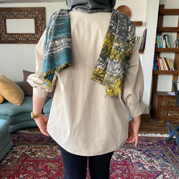 بارانی کرمی دکمه دار - کتان تی سی