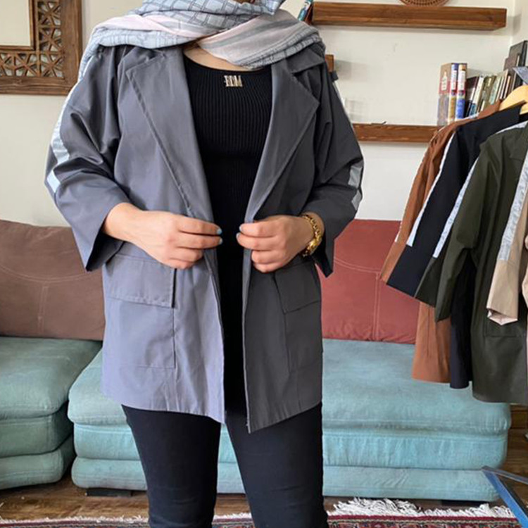 بارانی طوسی کتان TC